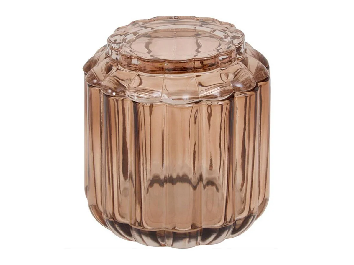 Pot à Coton en Verre "Floréa" 11cm Ambre
