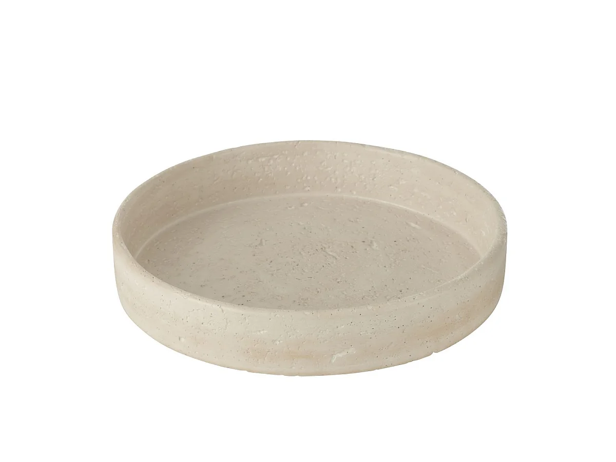 Plateau Déco en Ciment "Olina" 33cm Crème