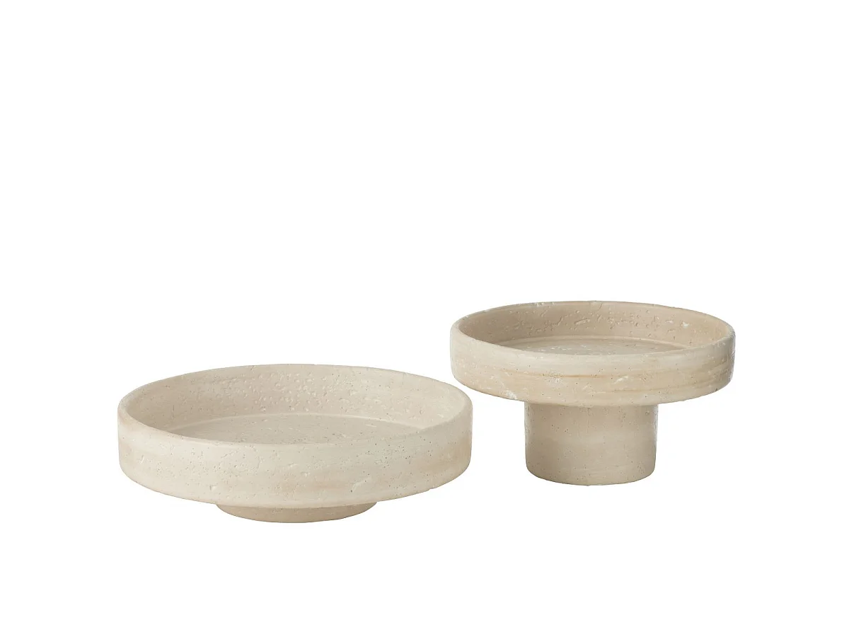 Plateau Déco en Ciment "Olina" 33cm Crème