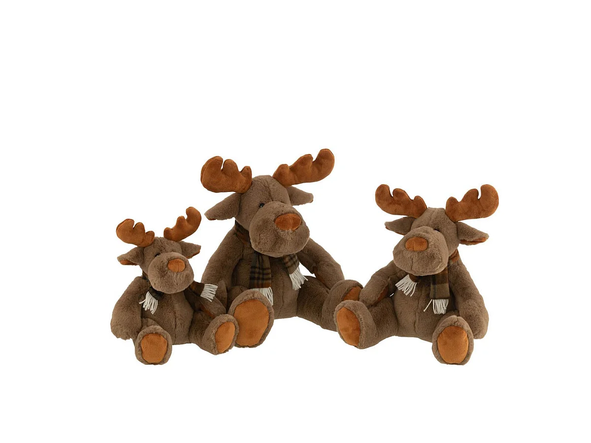 Peluche Enfant Renne Assis "Prancer" 28cm Marron