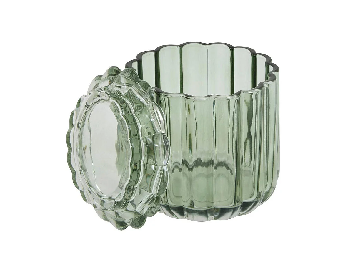 Pot à Coton en Verre "Floréa" 11cm Vert