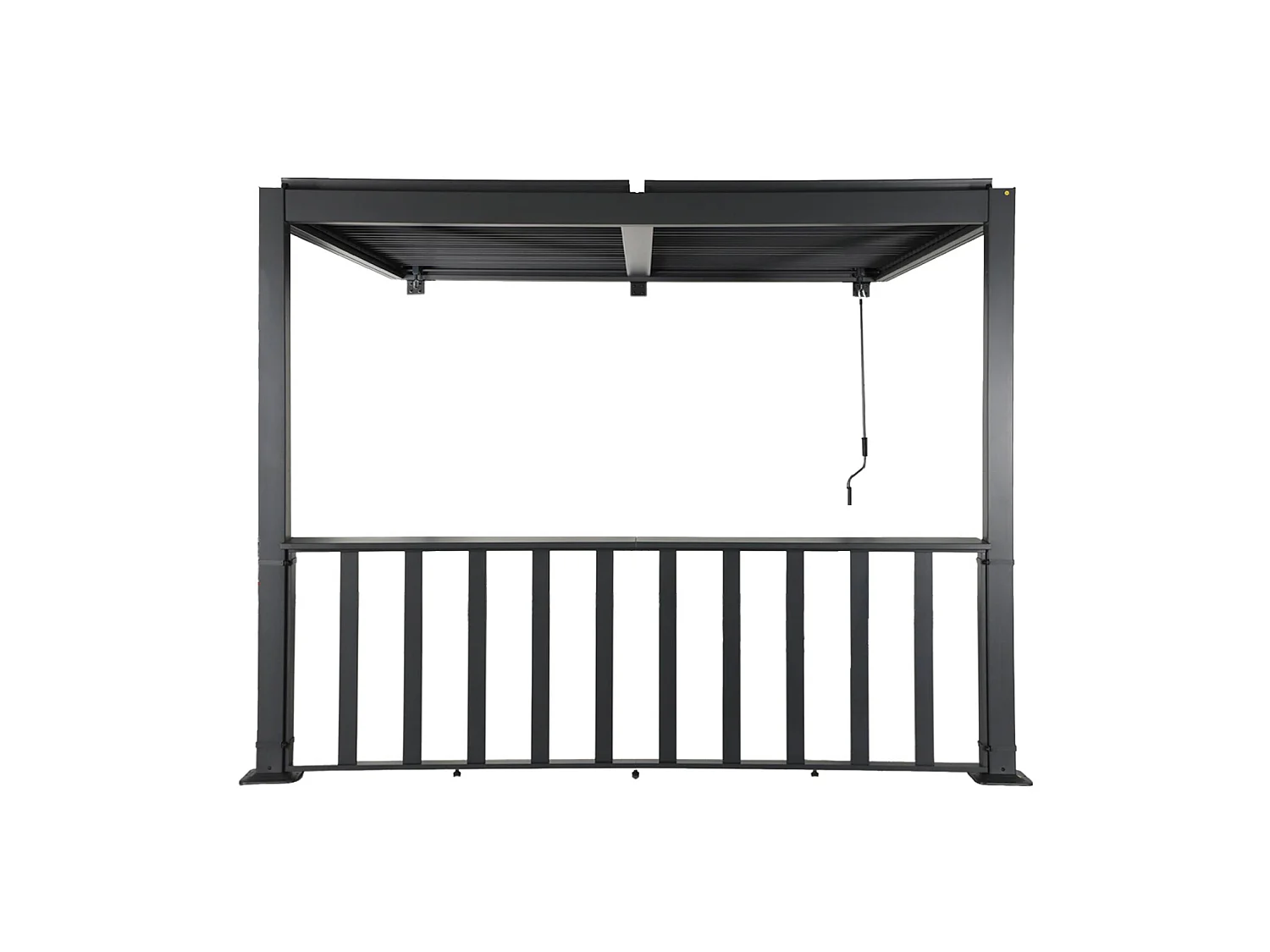 Pérgola bioclimática de aluminio adosada 3x3m + 1 barra 3m antracita