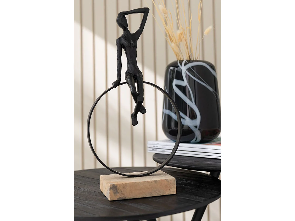 Statuette Déco Homme "Anneau" 40cm Noir