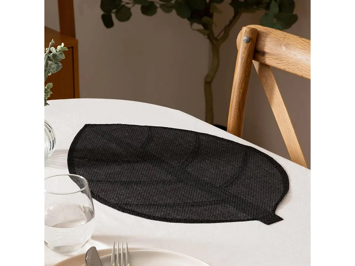 Set de Table "Feuille" 33x50cm Noir