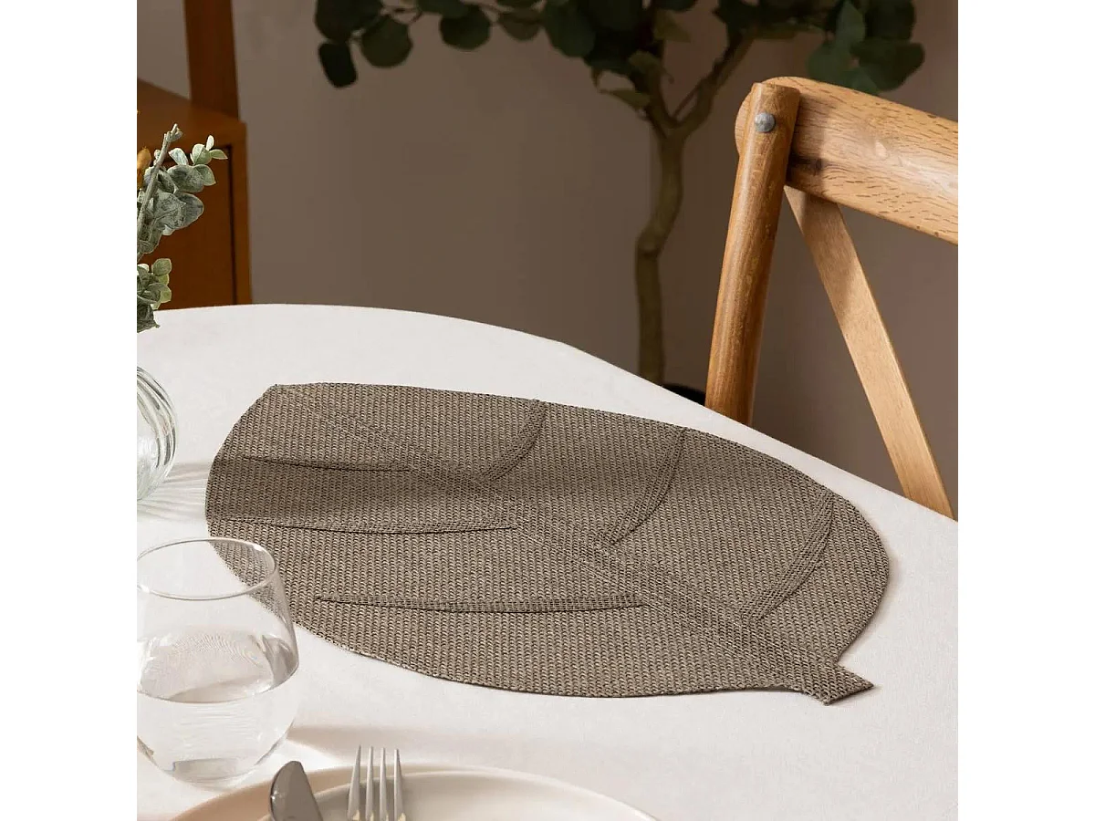 Set de Table "Feuille" 33x50cm Gris