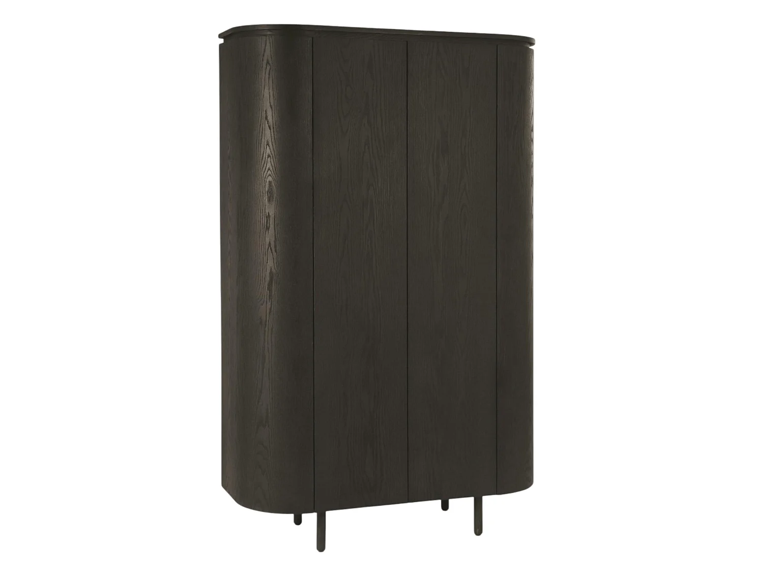 Buffet haut design en chêne brun 2 portes LOREN