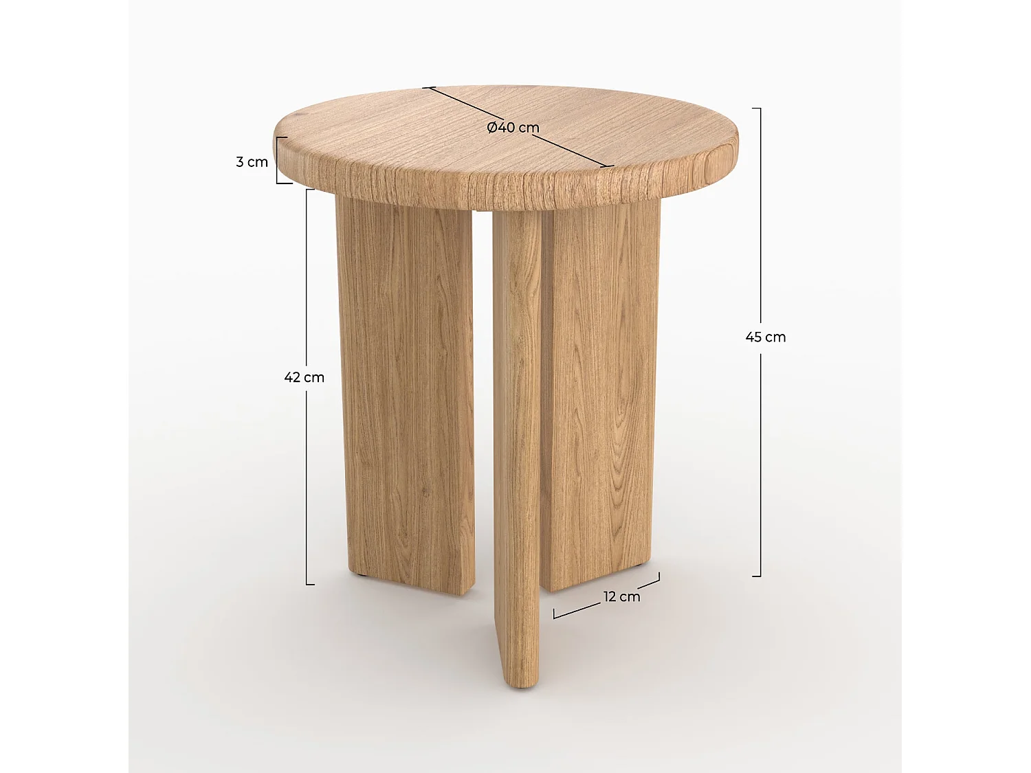 Runde Beistelltisch aus hellem Holz D40 cm - Néa