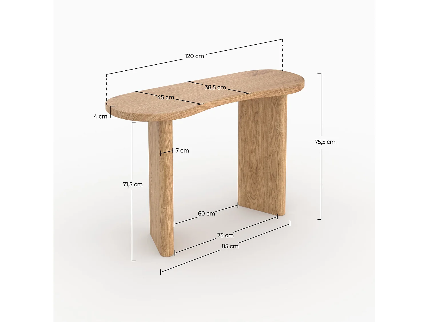 Consola de madera maciza de mindi - Brandan