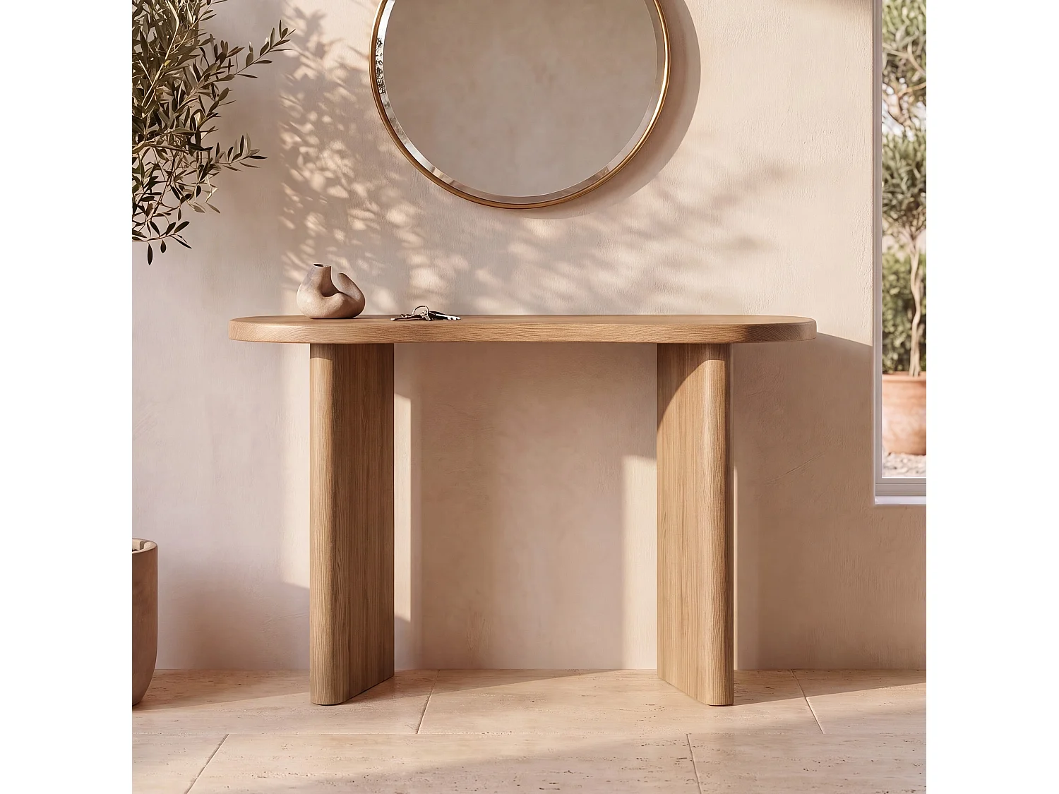 Consola de madera maciza de mindi - Brandan