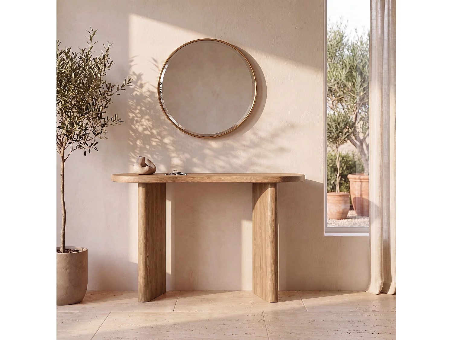 Consola de madera maciza de mindi - Brandan