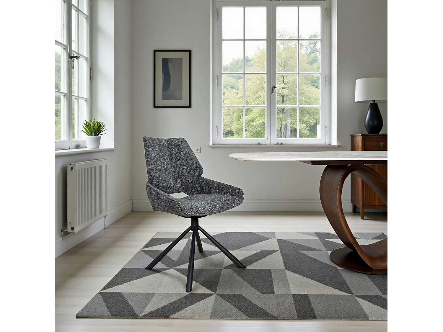 Chaise pivotante anthracite assise baquet (lot de 2) LIGURIE
