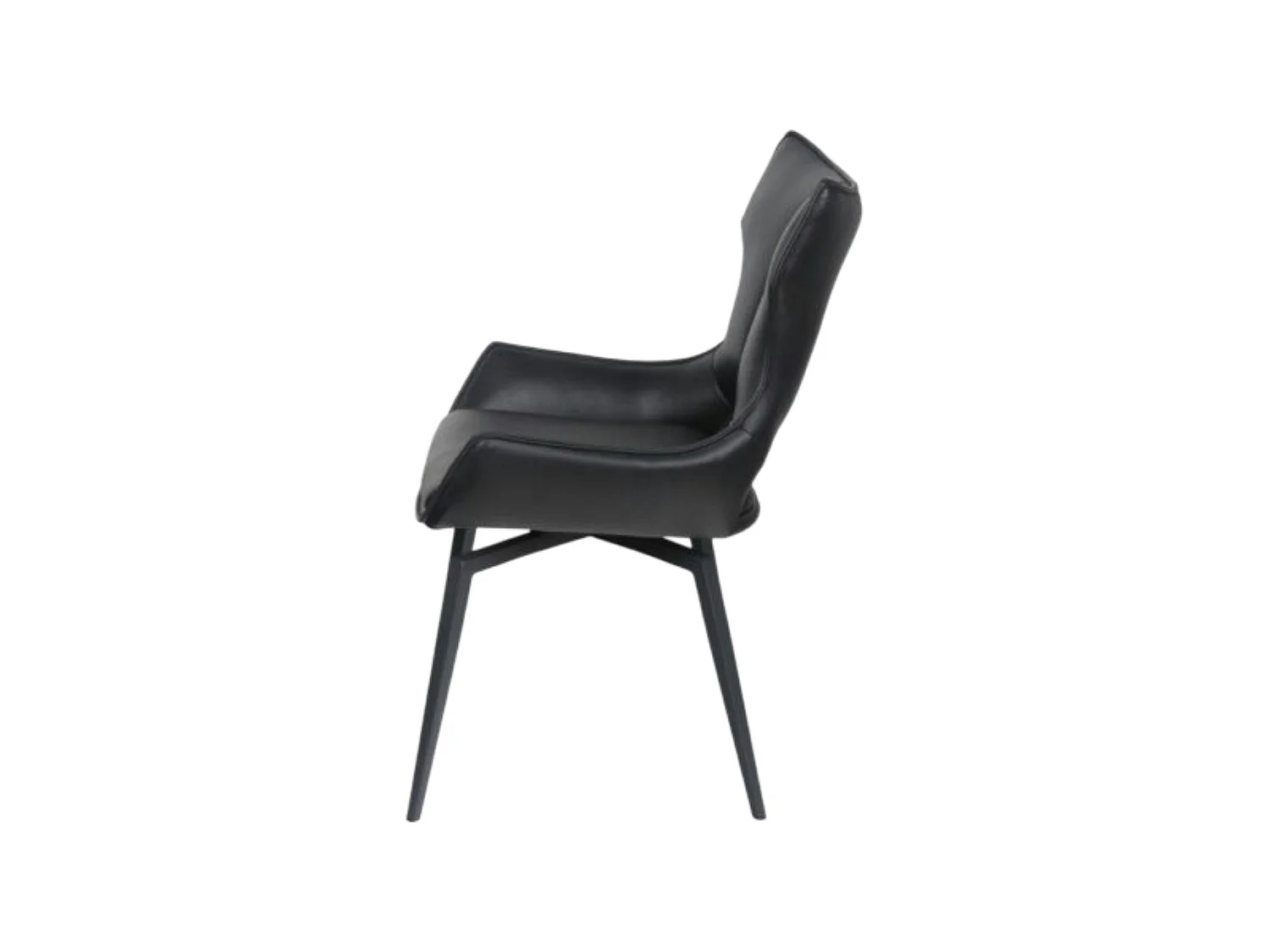 Chaise pivotante cuir noir dossier ouvert (lot de 2) LOMBARDIE