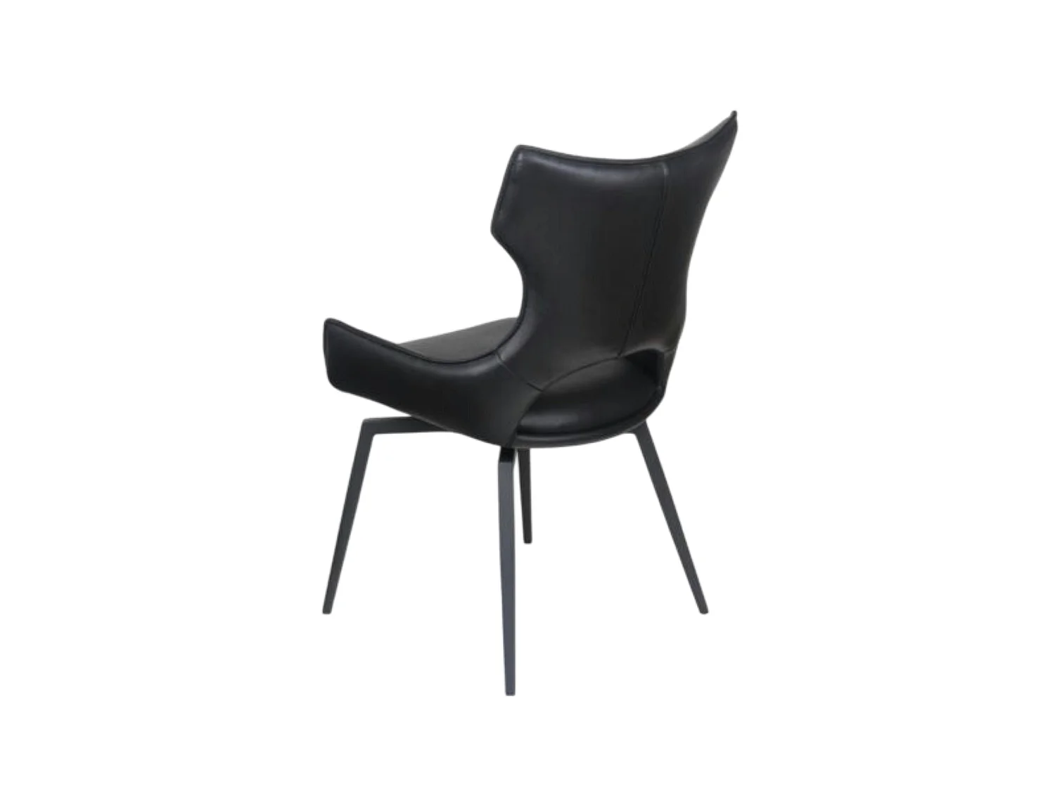 Chaise pivotante cuir noir dossier ouvert (lot de 2) LOMBARDIE