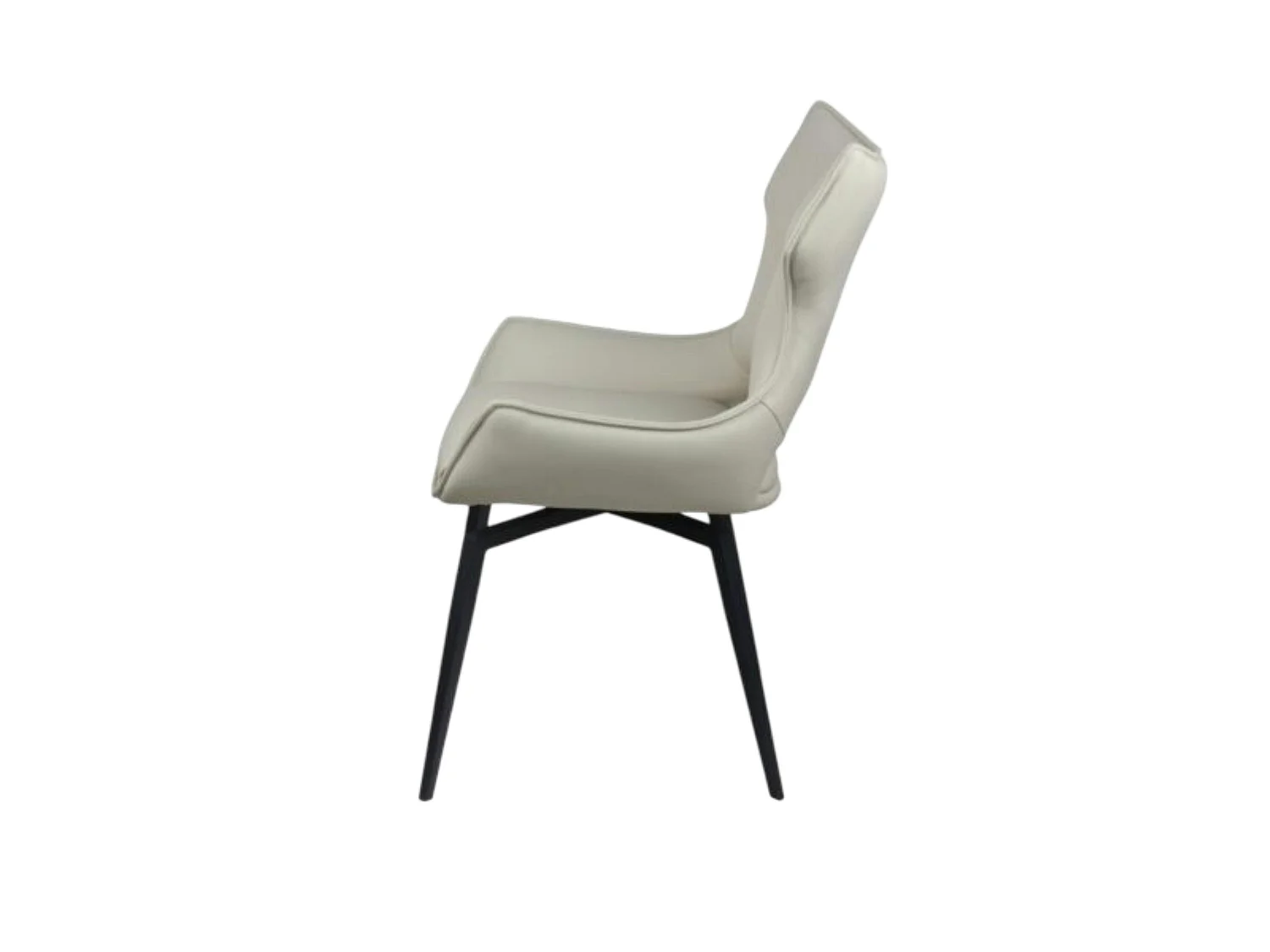 Chaise pivotante cuir ivoire dossier ouvert (lot de 2) LOMBARDIE