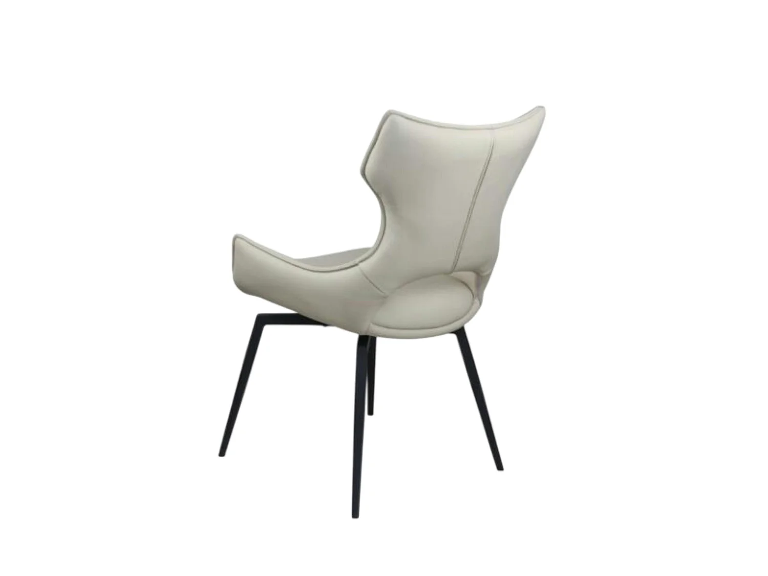 Chaise pivotante cuir ivoire dossier ouvert (lot de 2) LOMBARDIE