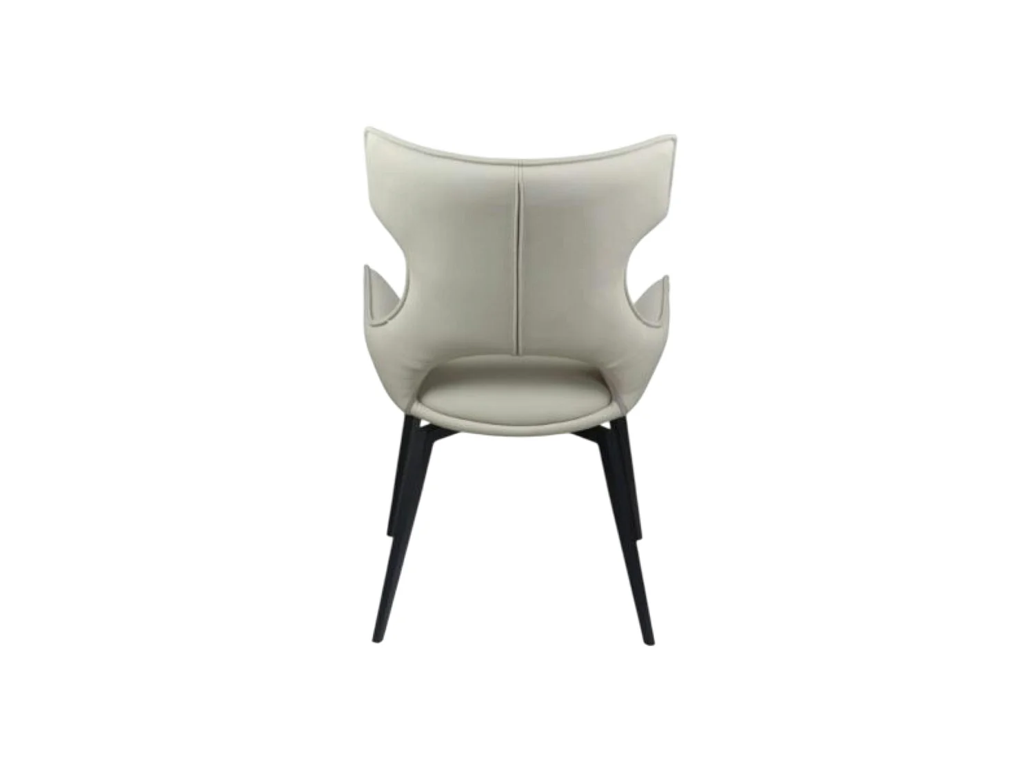 Chaise pivotante cuir ivoire dossier ouvert (lot de 2) LOMBARDIE