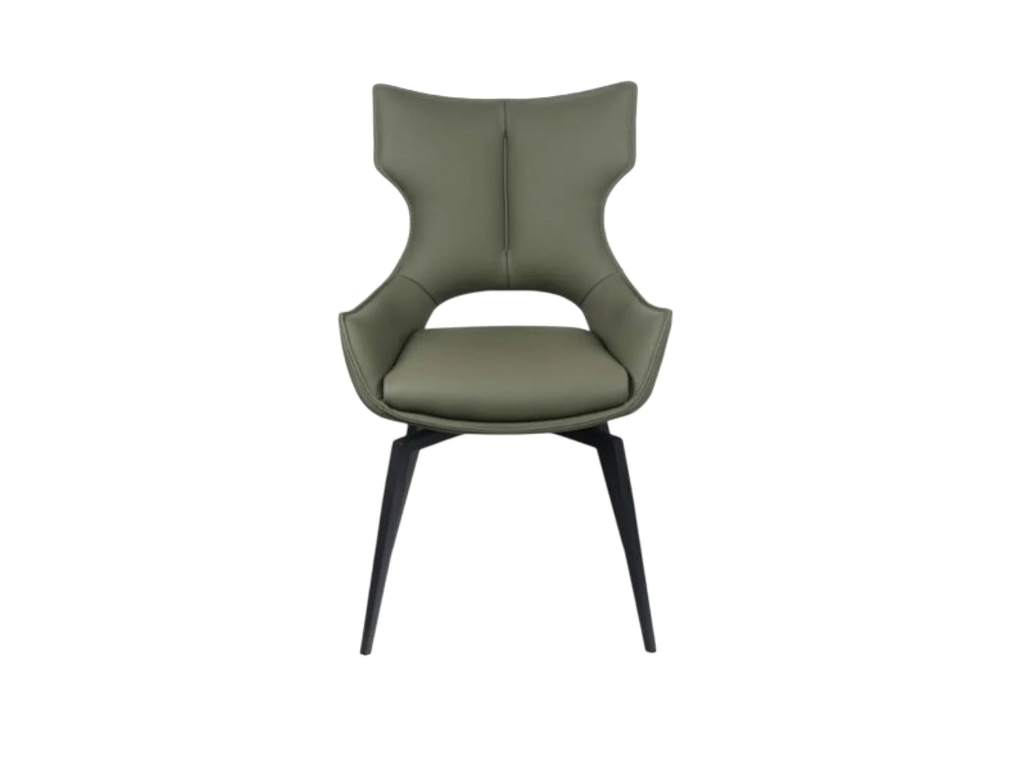 Chaise pivotante cuir vert dossier ouvert (lot de 2) LOMBARDIE
