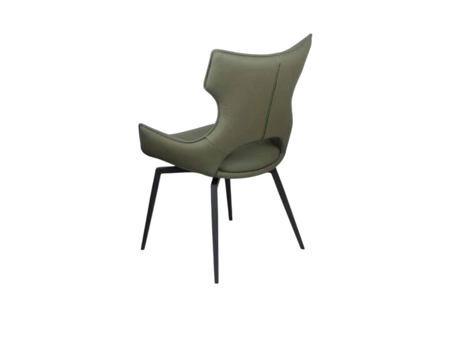 Chaise pivotante cuir vert dossier ouvert (lot de 2) LOMBARDIE