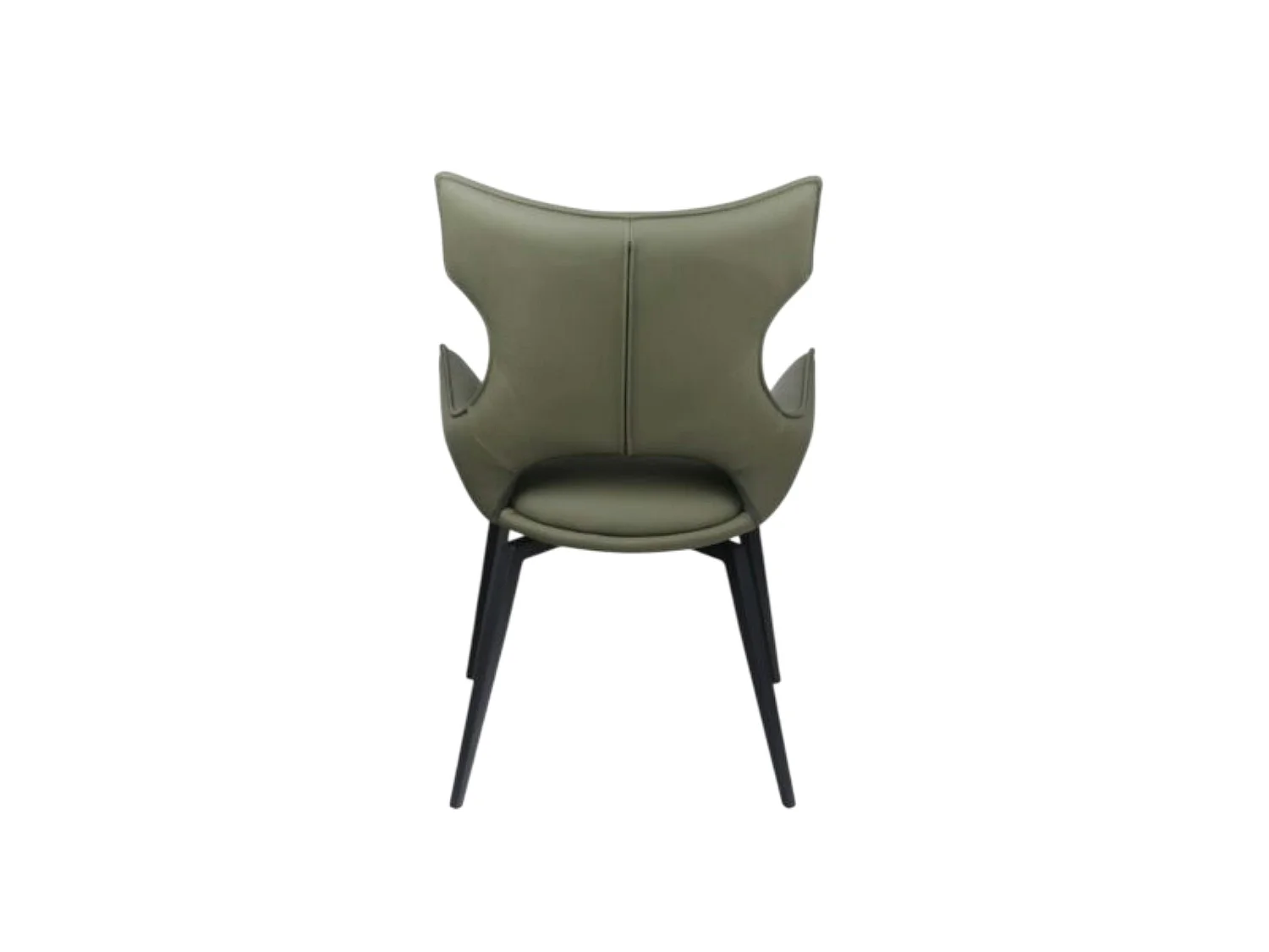 Chaise pivotante cuir vert dossier ouvert (lot de 2) LOMBARDIE