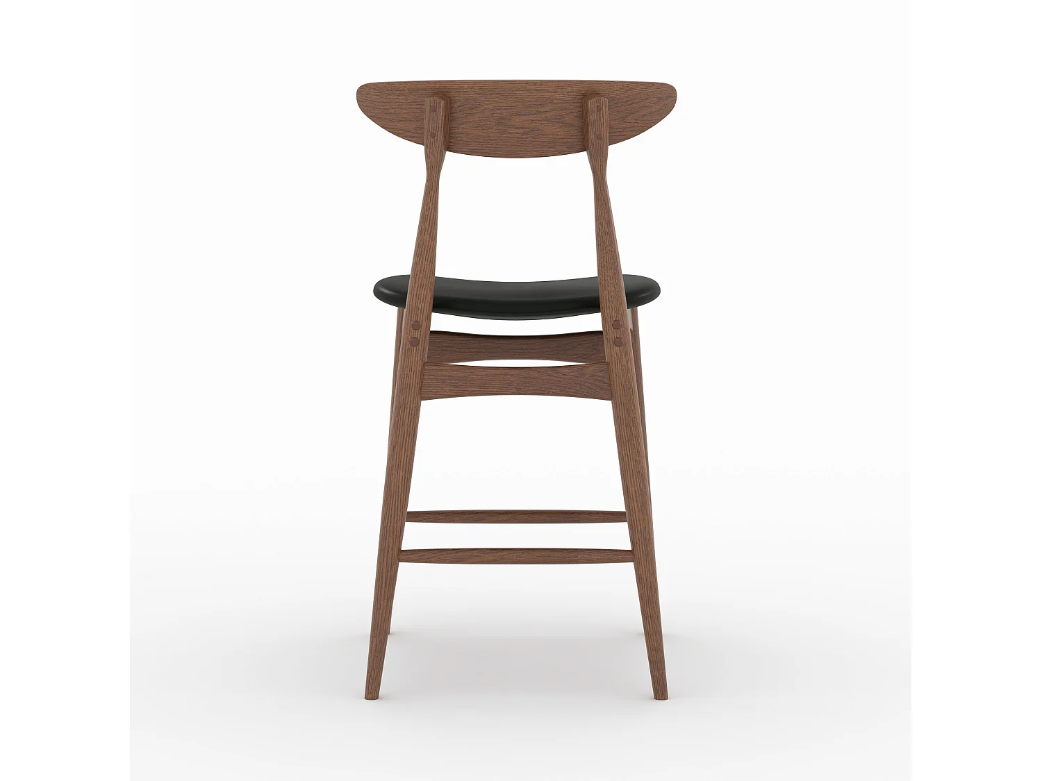Lot de 2 chaises pour ilot central 63,5 cm en cuir synthétique noir  - Josette