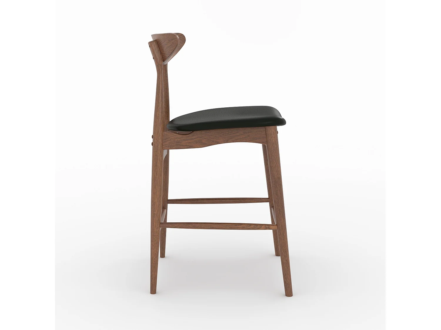 Lot de 2 chaises pour ilot central 63,5 cm en cuir synthétique noir  - Josette