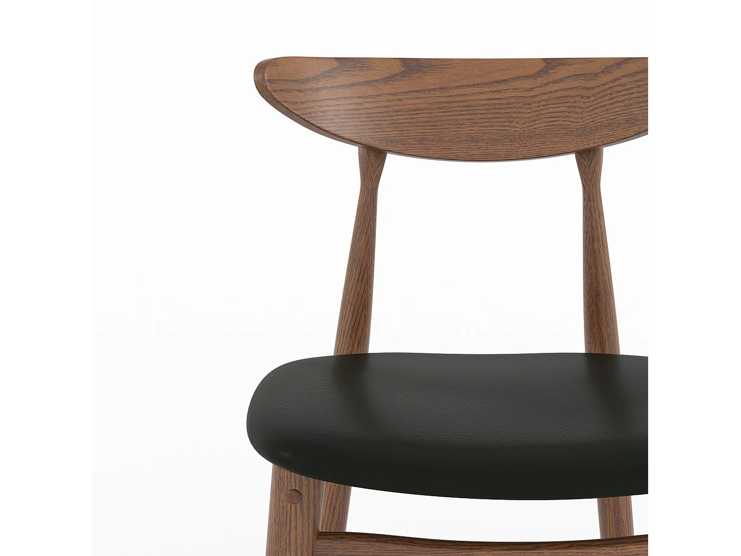 Lot de 2 chaises pour ilot central 63,5 cm en cuir synthétique noir  - Josette