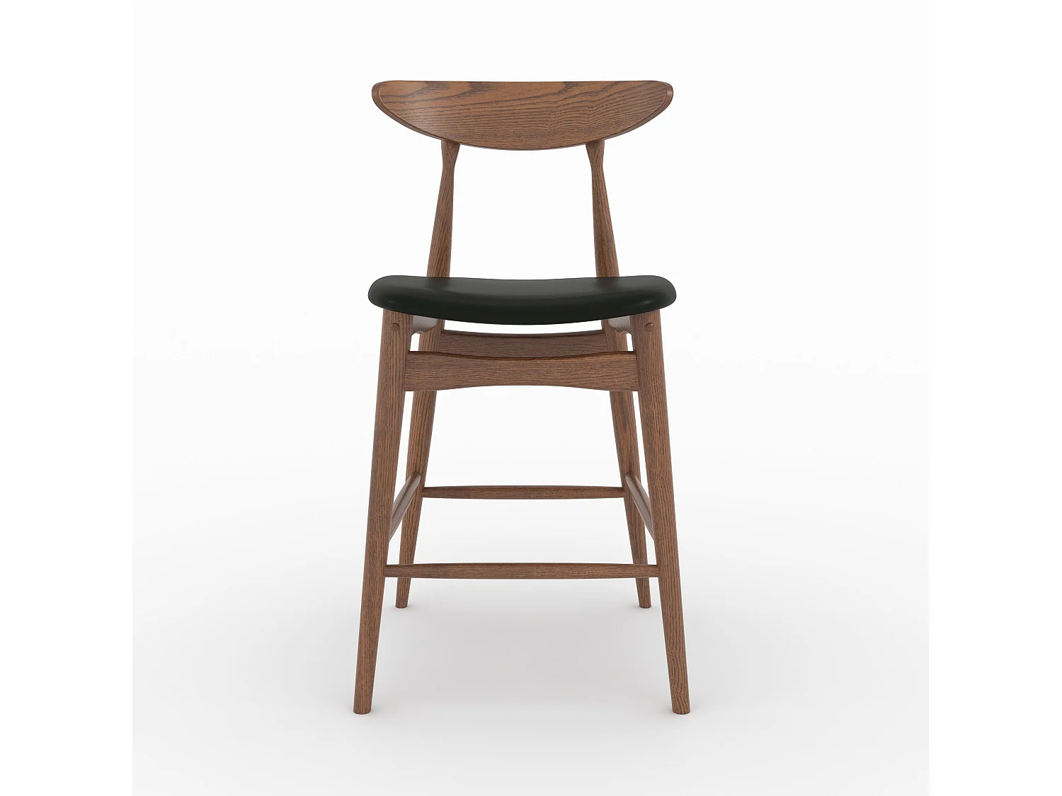Lot de 2 chaises pour ilot central 63,5 cm en cuir synthétique noir  - Josette