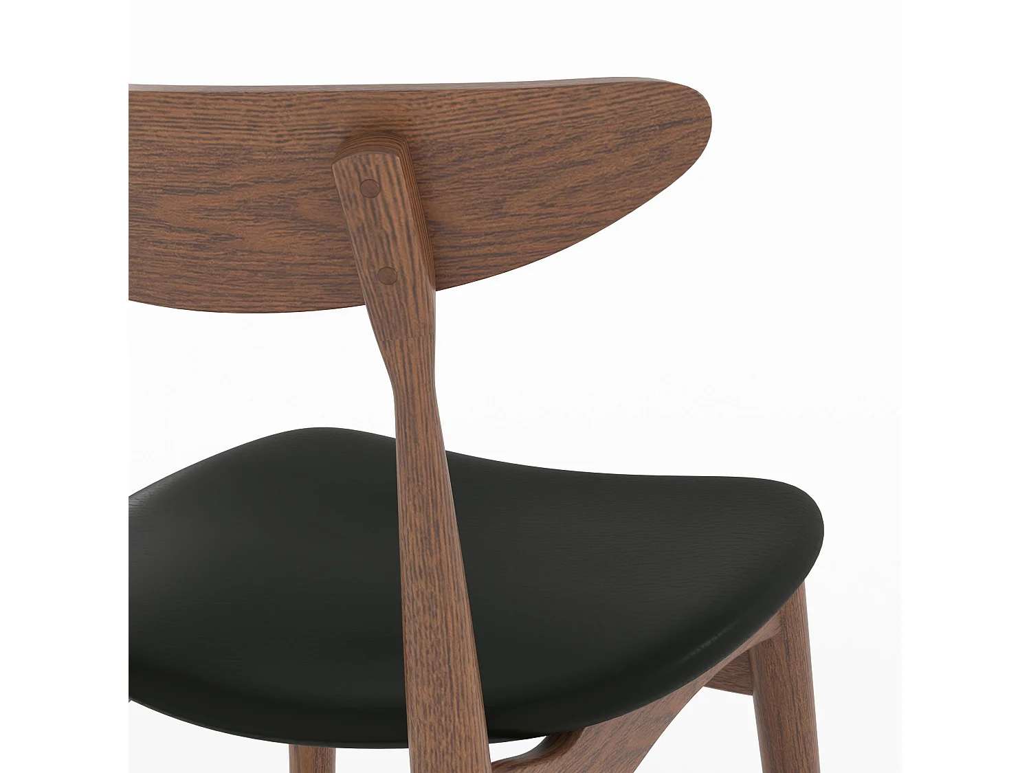 Lot de 2 chaises pour ilot central 63,5 cm en cuir synthétique noir  - Josette