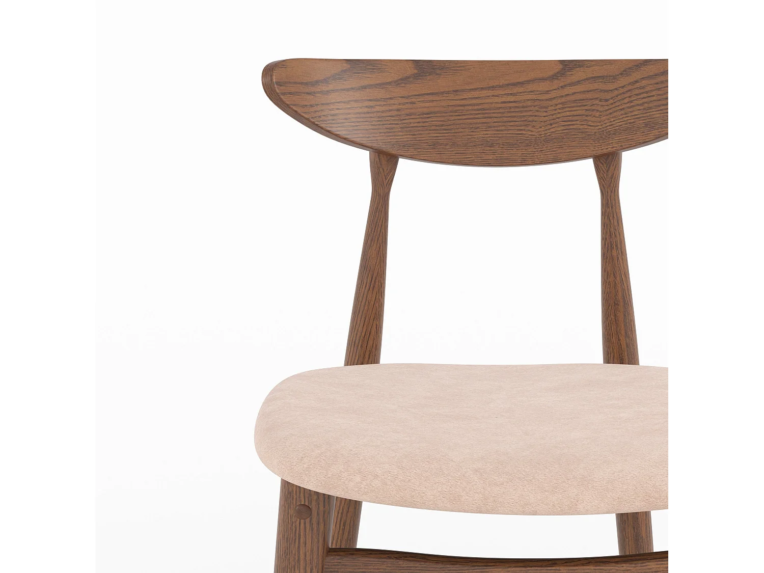 2er Set Stühle für 63,5 cm Insel in beige Stoff und Holz - Josette