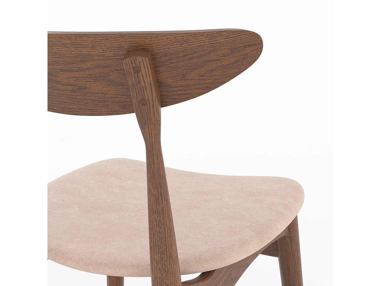 2er Set Stühle für 63,5 cm Insel in beige Stoff und Holz - Josette