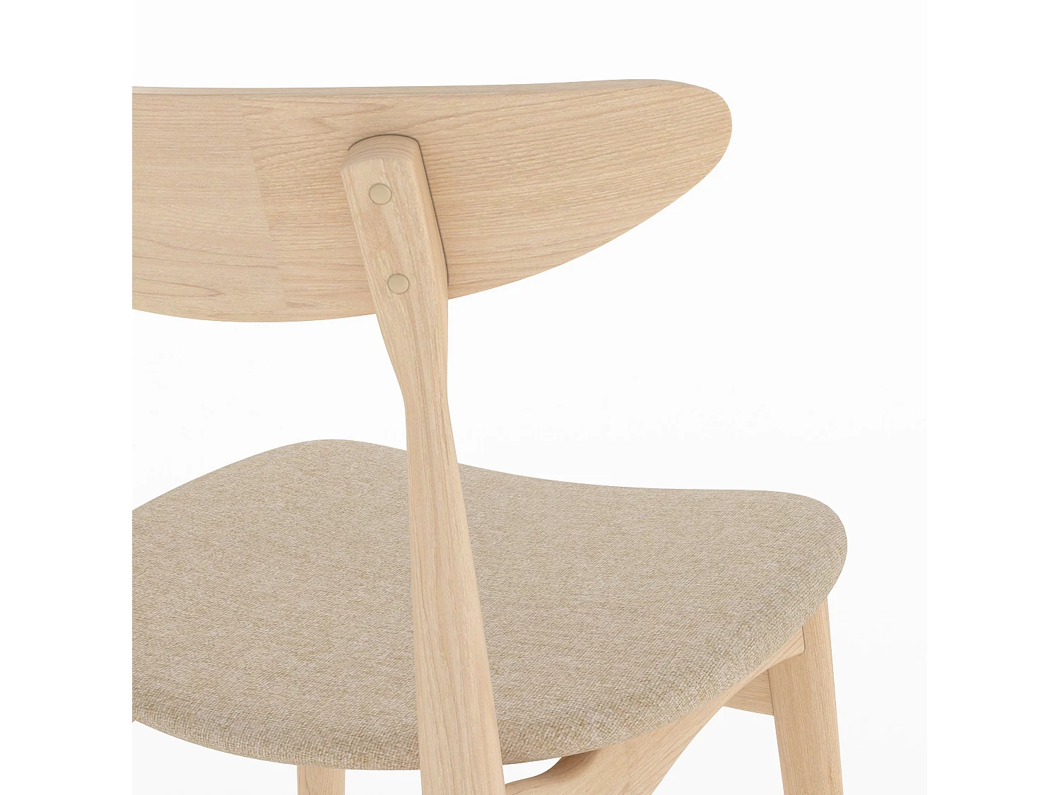 Lot de 2 chaises pour ilot central 63,5 cm en tissu beige et bois - Josette