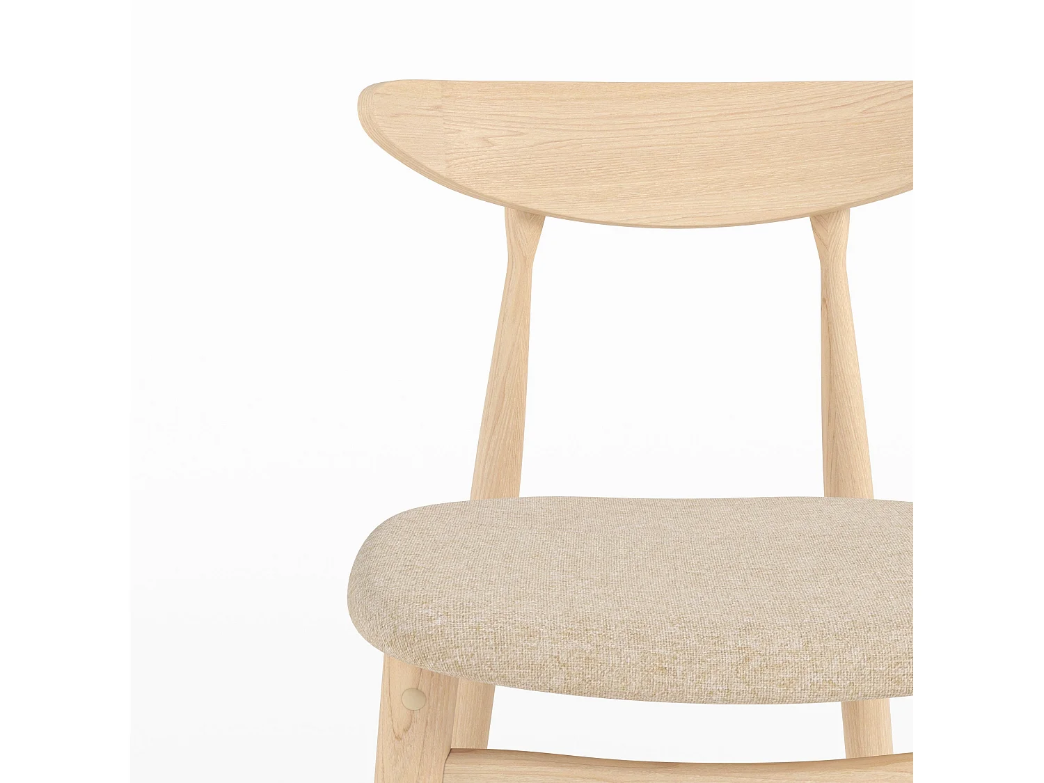 Lot de 2 chaises pour ilot central 63,5 cm en tissu beige et bois - Josette