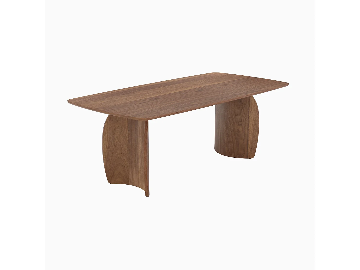 Table rectangulaire 6 places en bois contreplaqué et placage en noyer - Asma