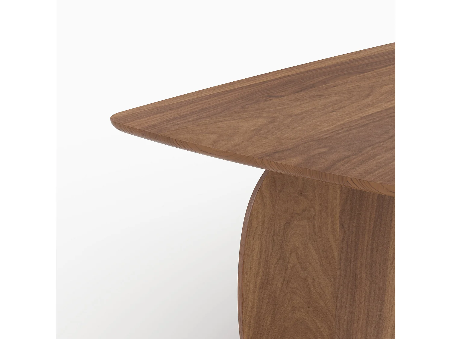 Table rectangulaire 6 places en bois contreplaqué et placage en noyer - Asma