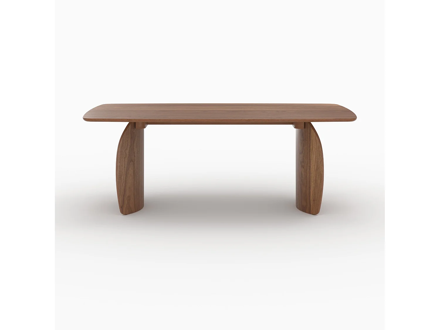 Table rectangulaire 6 places en bois contreplaqué et placage en noyer - Asma