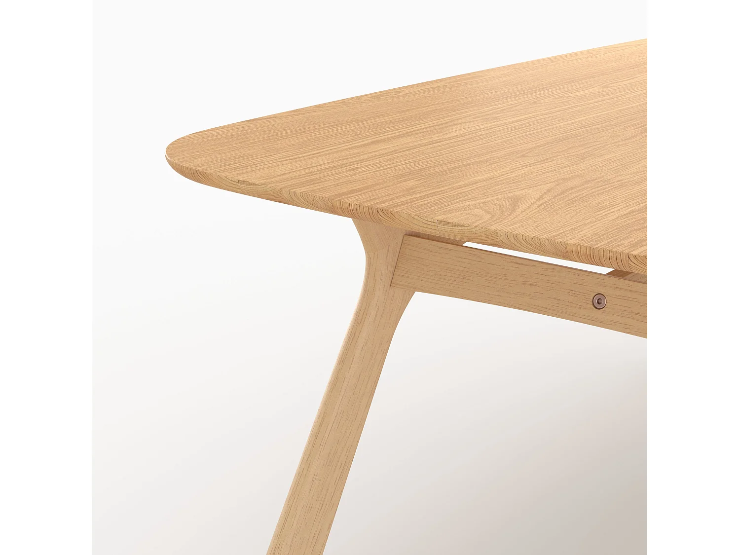 Table rectangulaire 6 places en bois d'hévéa massif et placage 180 cm - Paula