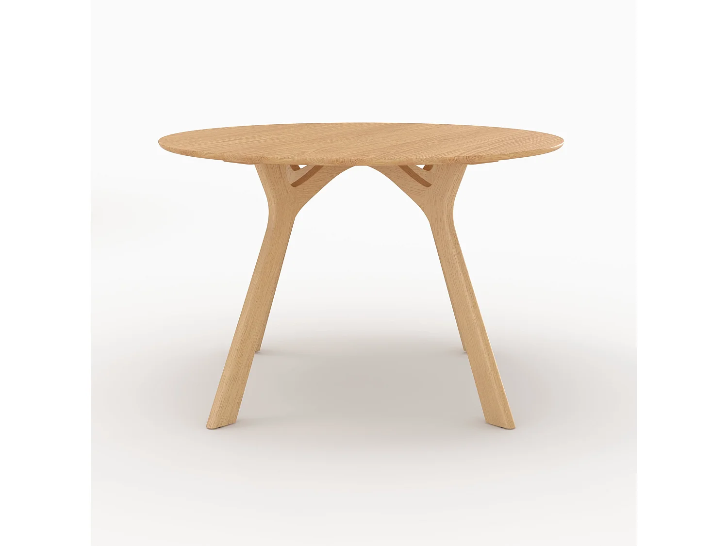 Table ronde 4 personnes en bois d'hévéa massif et placage D120 cm - Izzi