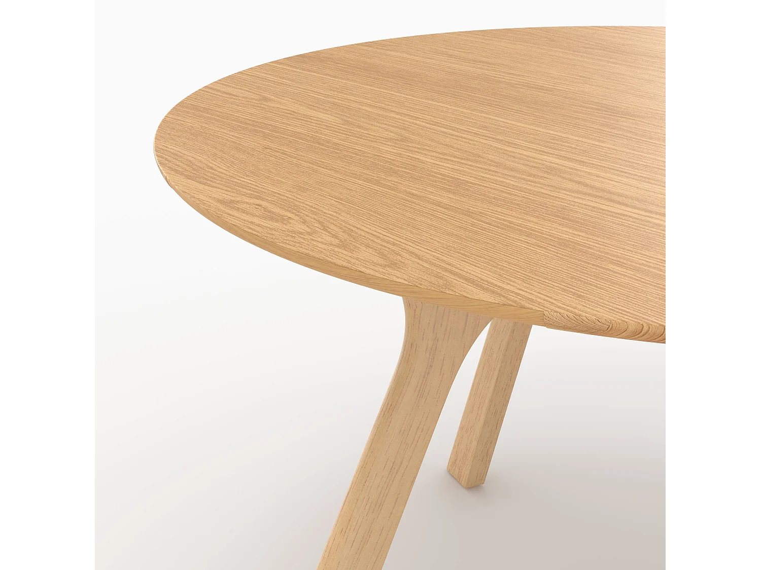 Table ronde 4 personnes en bois d'hévéa massif et placage D120 cm - Izzi