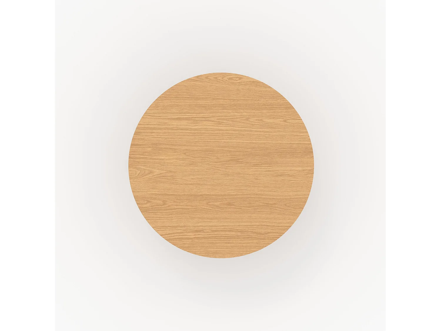 Table ronde 4 personnes en bois d'hévéa massif et placage D120 cm - Izzi