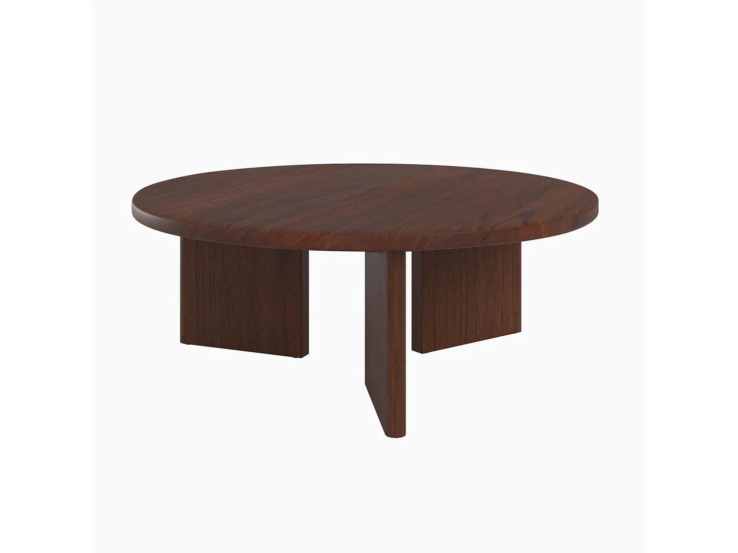Tavolino rotondo in legno massello di mindi scuro D80 cm - Galia