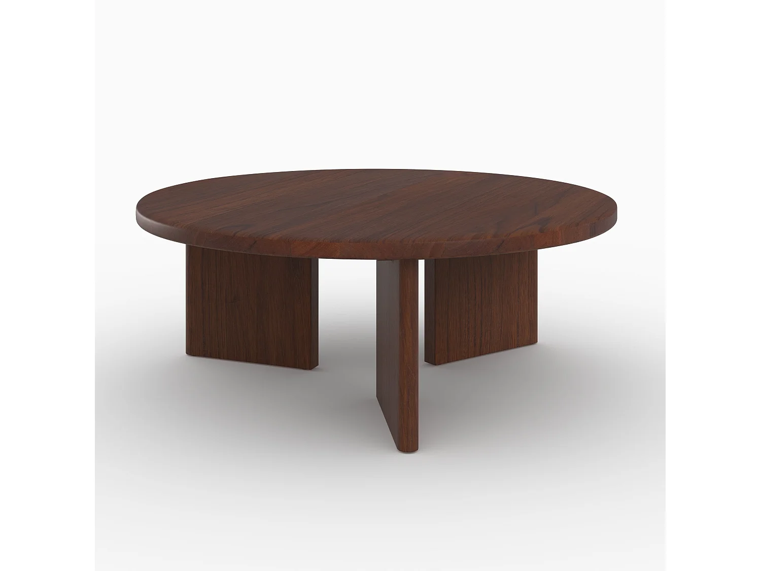 Tavolino rotondo in legno massello di mindi scuro D80 cm - Galia