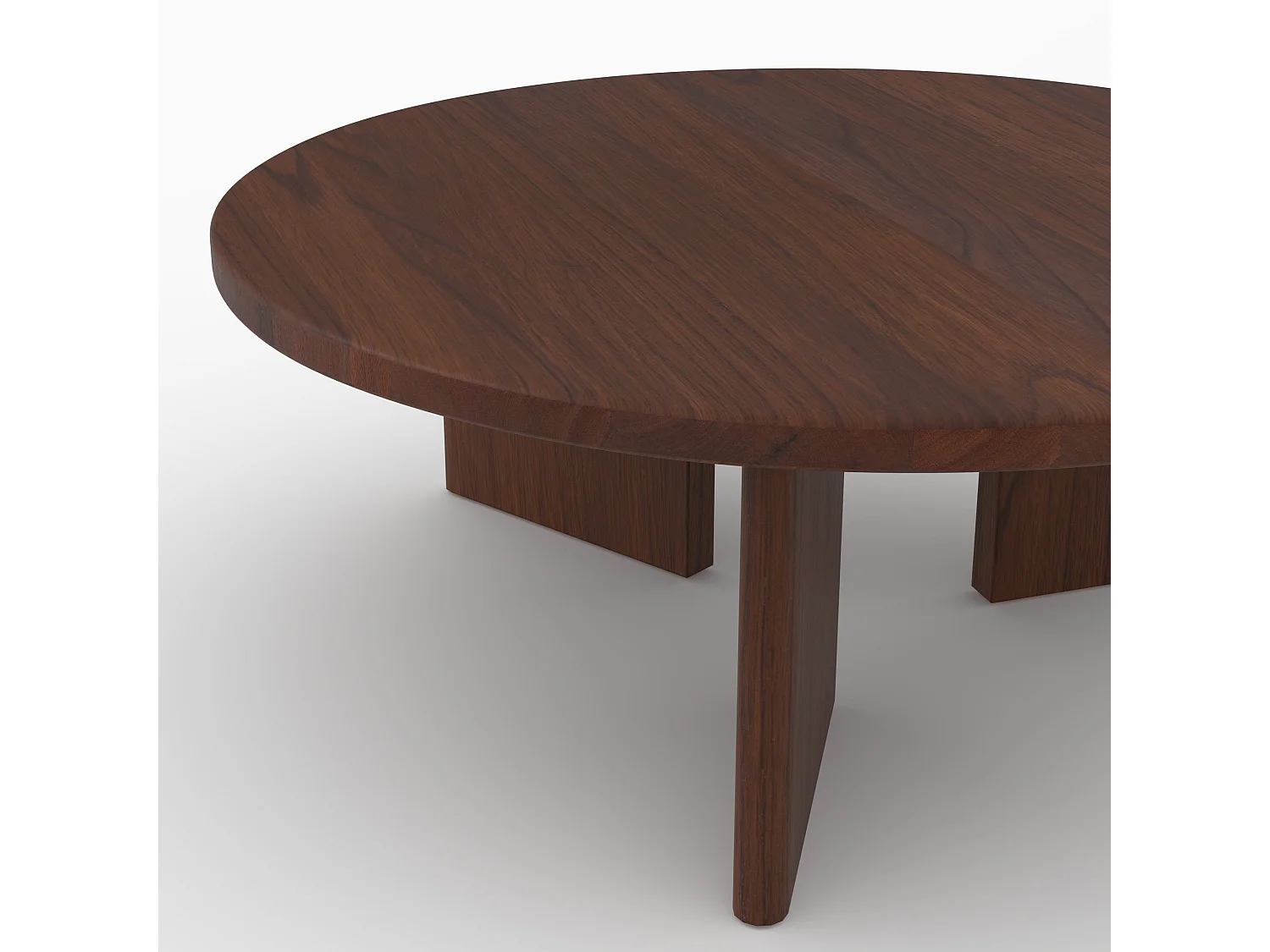 Tavolino rotondo in legno massello di mindi scuro D80 cm - Galia
