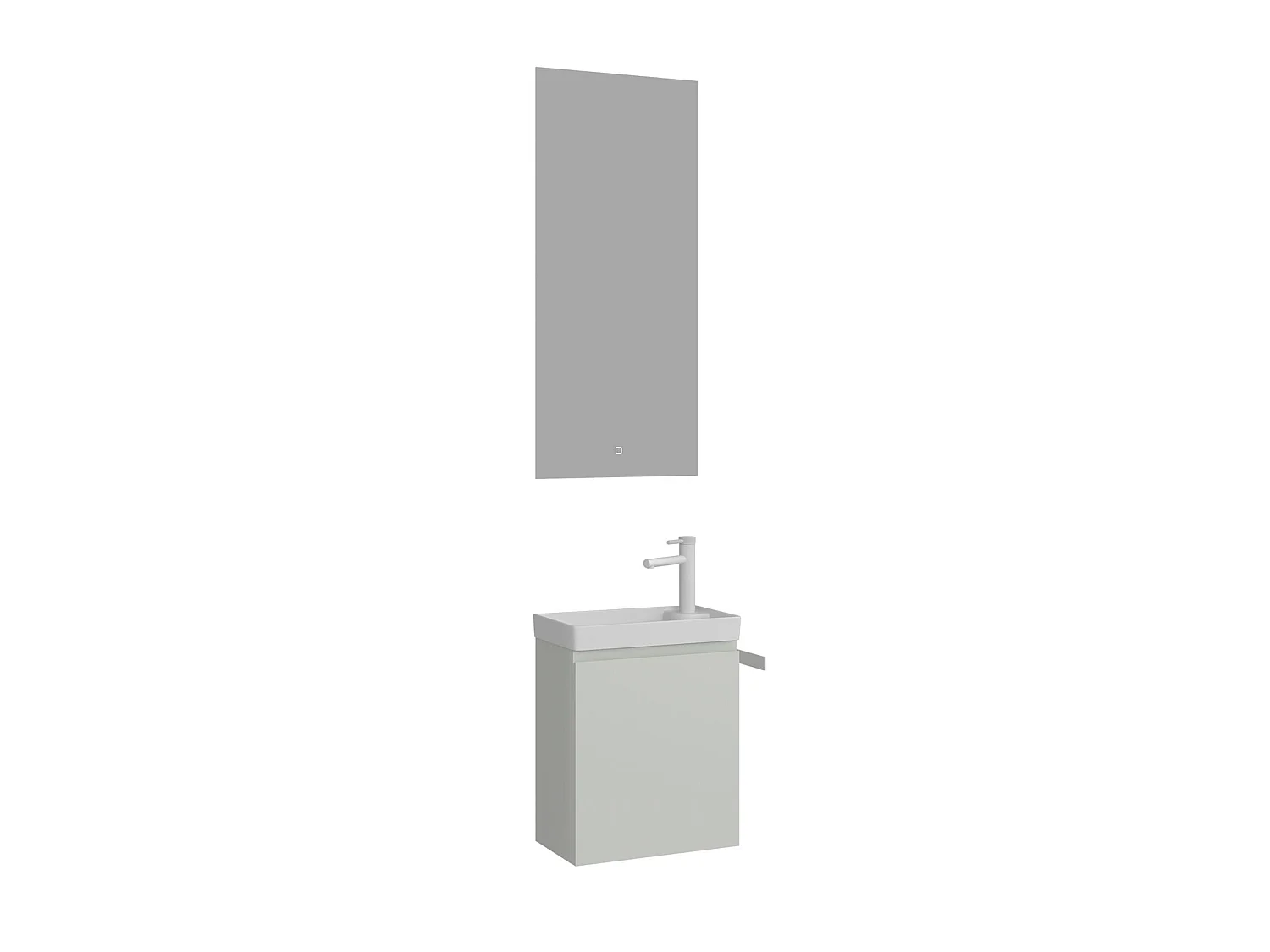 Ensemble Meuble Vasque avec Miroir (2 Pièces) "Ferla 40" - 40 x 22 x 50 cm - Matte Cashmere