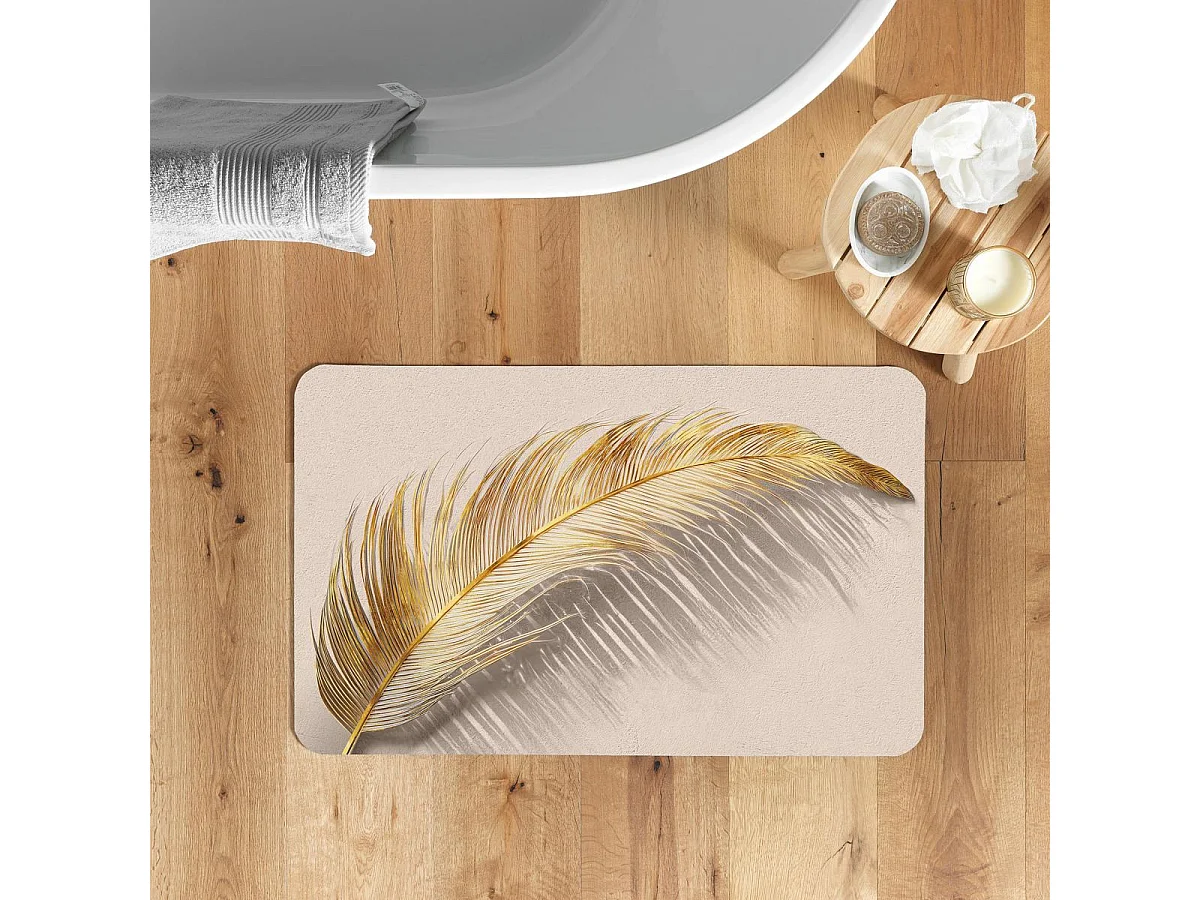 Tapis de Bain Ultra-Absorbant "Angelica" 50x80cm Naturel
