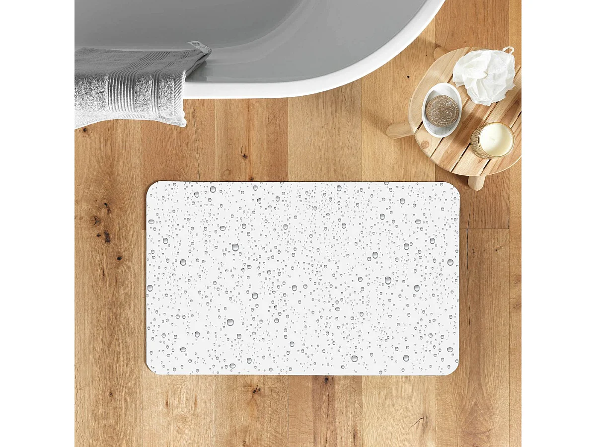 Tapis de Bain Ultra-Absorbant "Splash" 50x80cm Gris