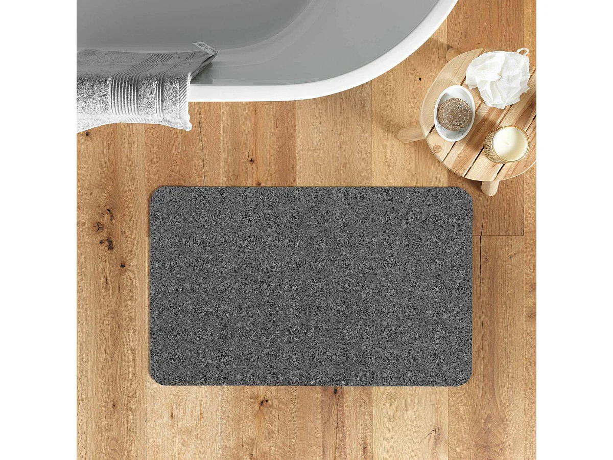 Tapis de Bain Ultra-Absorbant "Granite" 50x80cm Anthracite
