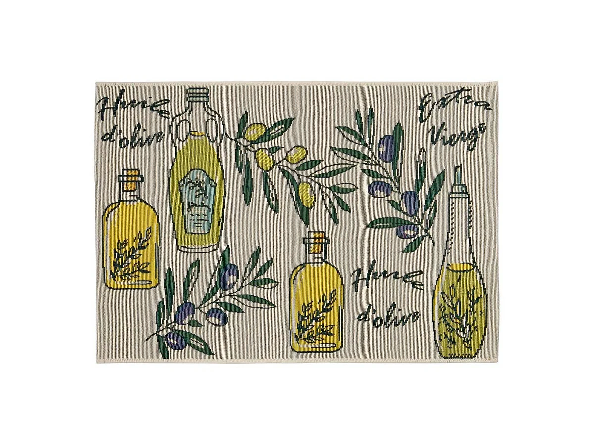 Tapis de Cuisine Antidérapant "Garrigue" 60x90cm Beige