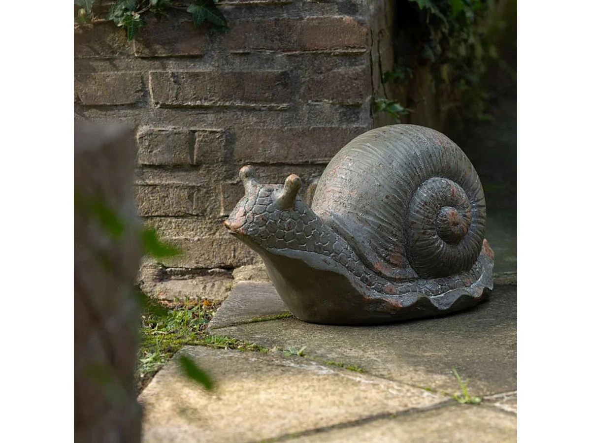 Statuette Escargot d'Extérieur "Antik" 27cm Vert Foncé