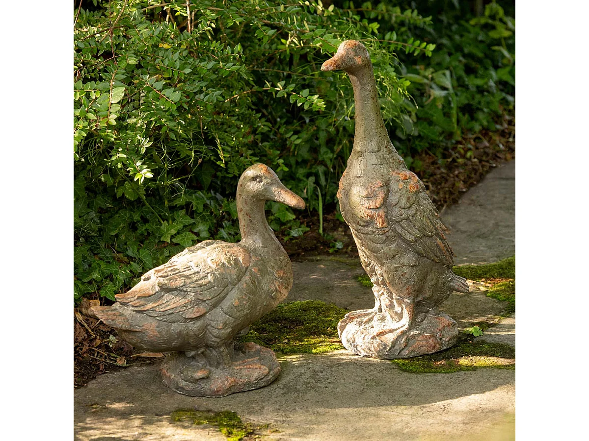 Statue Canard d'Extérieur "Antik" 55cm Vert Foncé