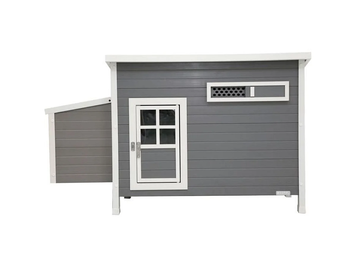 Poulailler Kerbl Barney ECO 137 x 73 x 83 cm – Gris et blanc